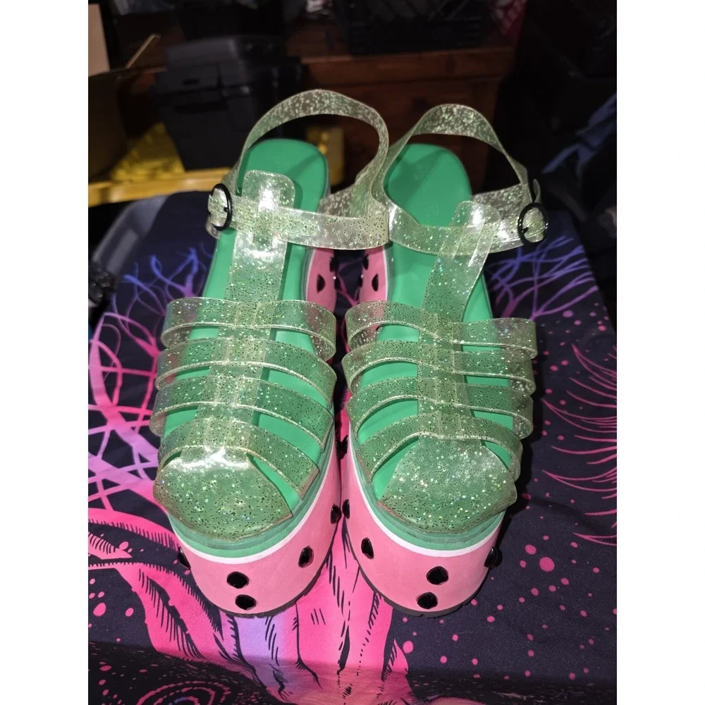 Sugar Thrillz Dolls Kill Watermelon Platform Jelly Shoes Size 11m